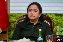 Ketua Umum Partai Demokrasi Indonesia Perjuangan Puan Maharani menghadiri pembukaan pendaftaran capres-cawapres untuk Pemilu 2024 di Jakarta, 18 Oktober 2023. (BAY ISMOYO / AFP)